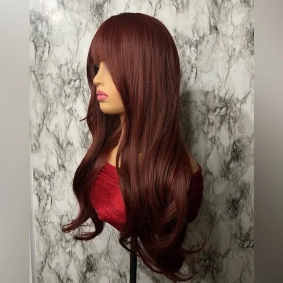Red Long Wavy Beautiful Wig for Women - Picture 4 of 7